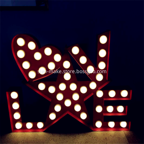 Vintage Light Up Marquee Sign Letters